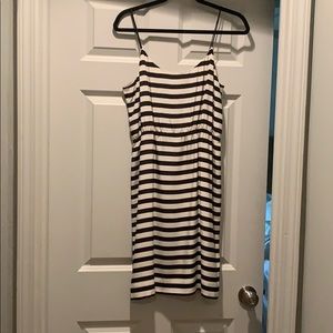 JCrew Black & Ivory Spaghetti Strap Dress